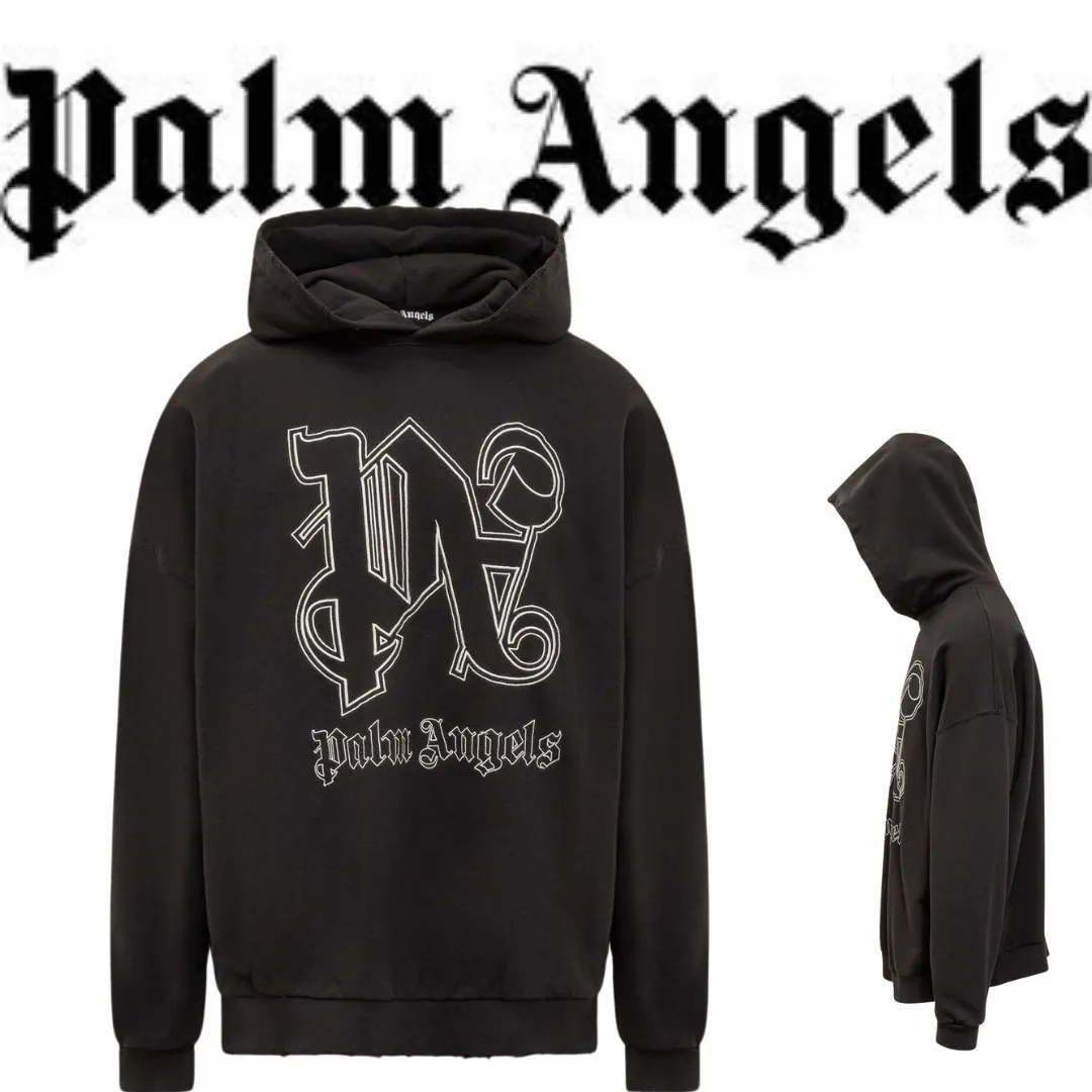 Palm Angels  |Sweat Street Style Long Sleeves Cotton Logo Sweatshirts