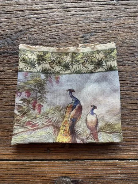 PEACOCK SCENE POCKET SQUARE