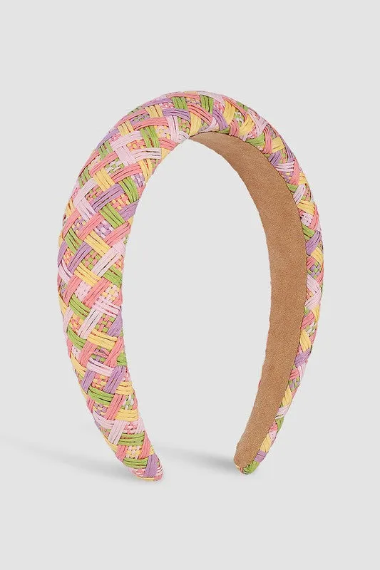 Plaid Raffia Headband