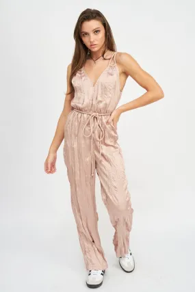 PLEARED WIDE LEG JUMPSUIT