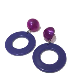 Plum Candy Donut Drop Earrings