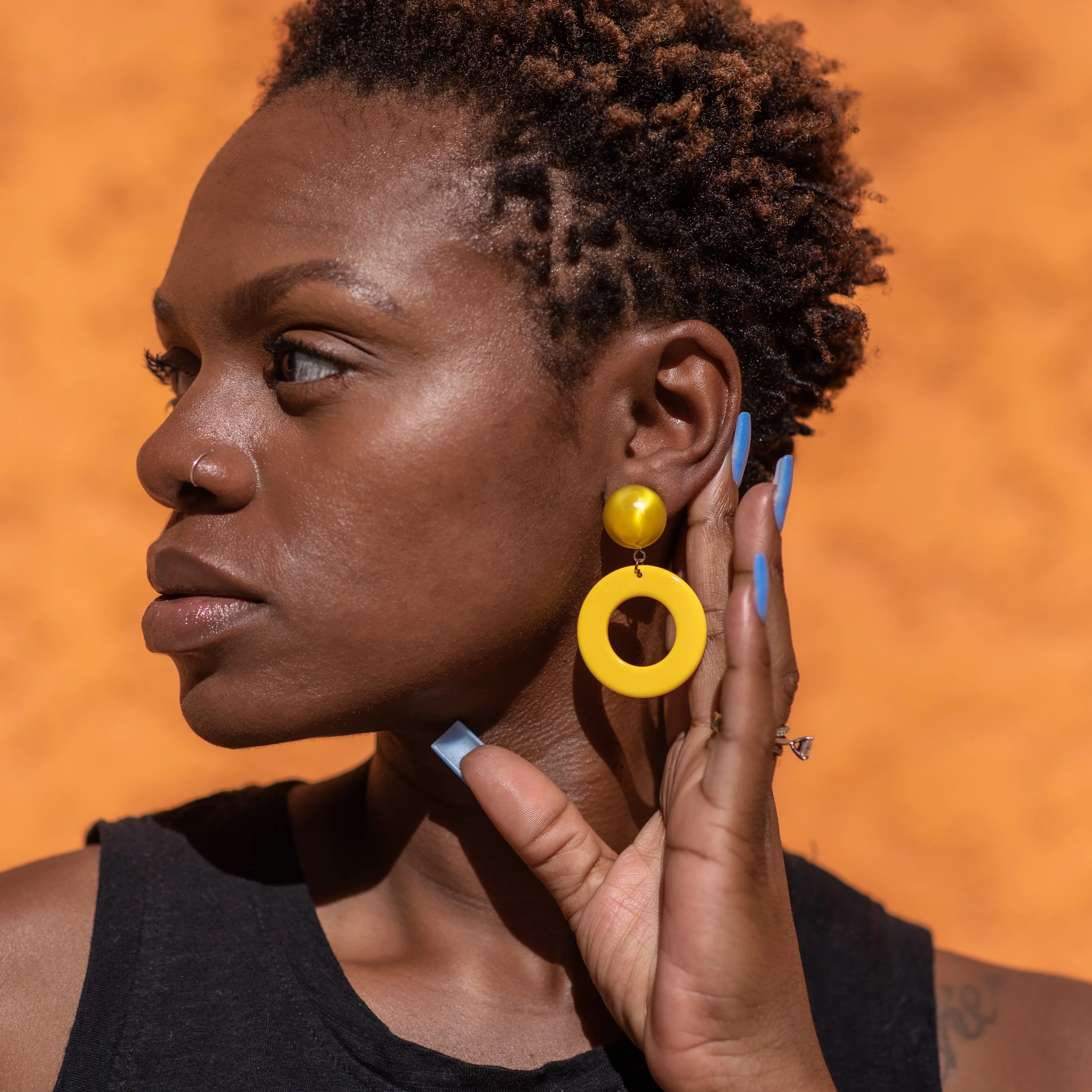 Plum Candy Donut Drop Earrings