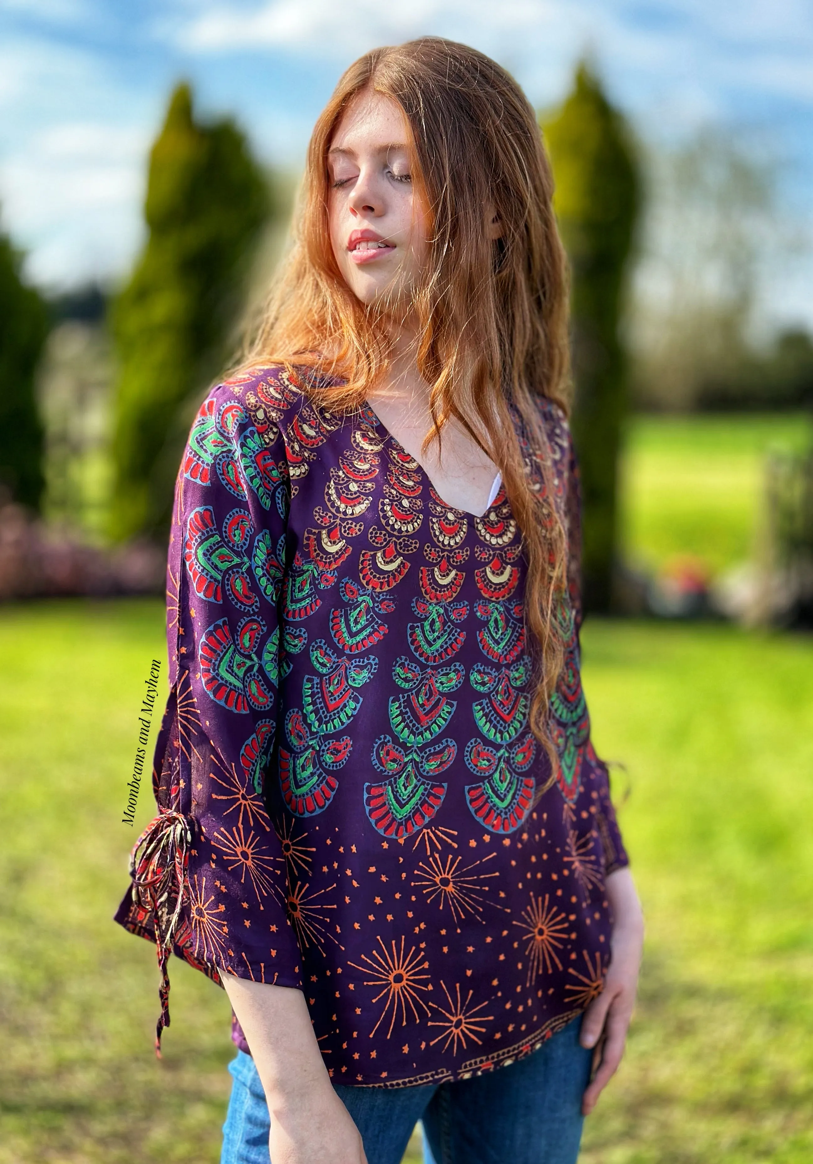 PLUM STARSHINE MANDALA TUNIC / TOP