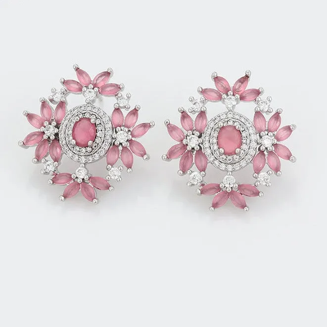 Primrose Pink Floral Studs