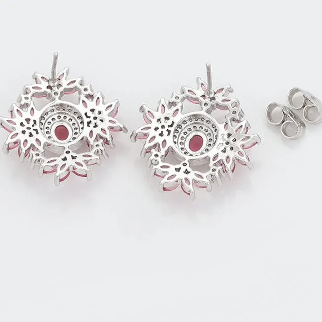 Primrose Pink Floral Studs