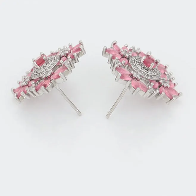 Primrose Pink Floral Studs