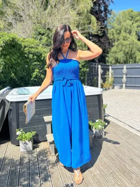 Royal Blue Wide Leg Jumpsuit Melanie