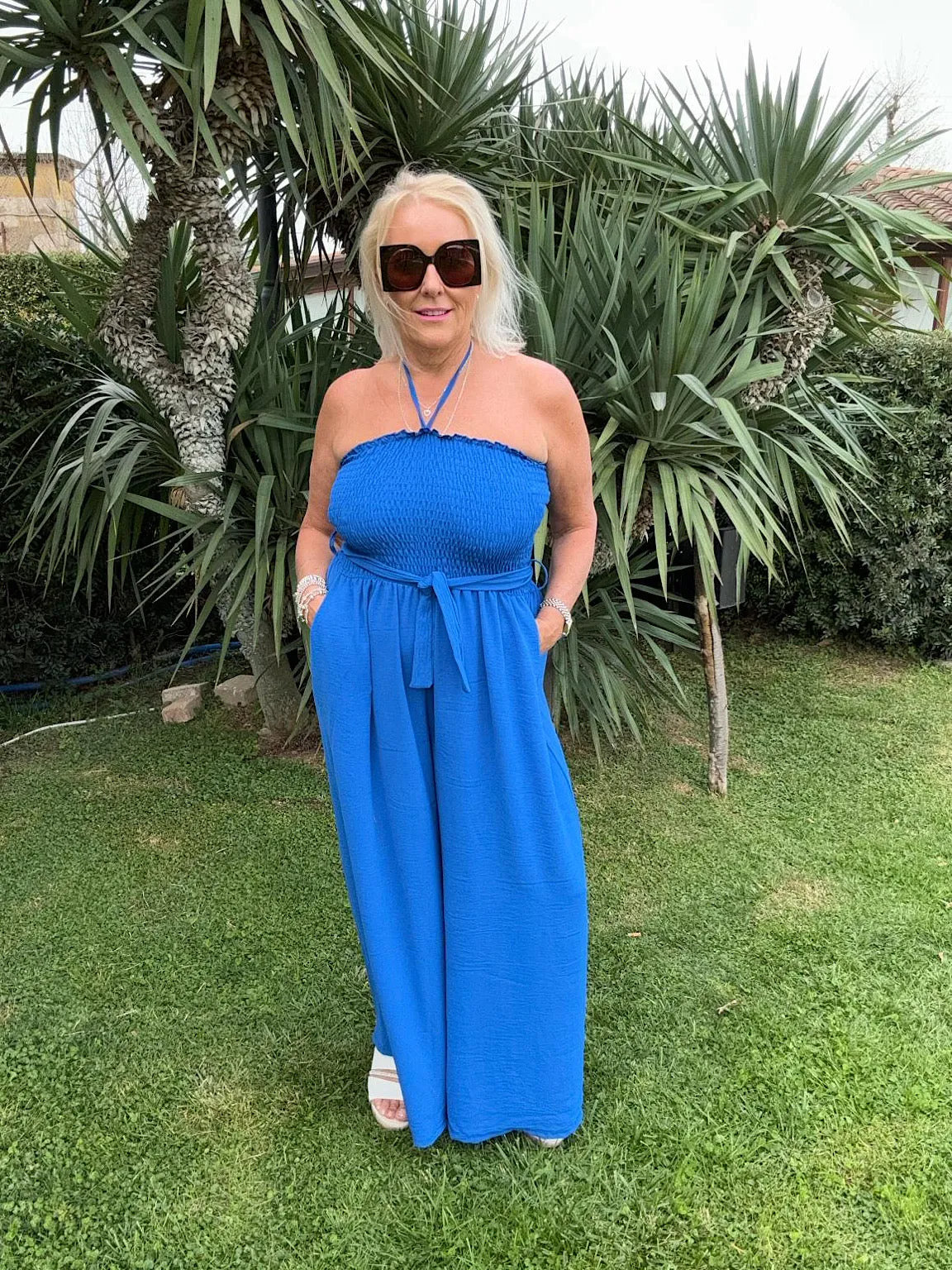 Royal Blue Wide Leg Jumpsuit Melanie