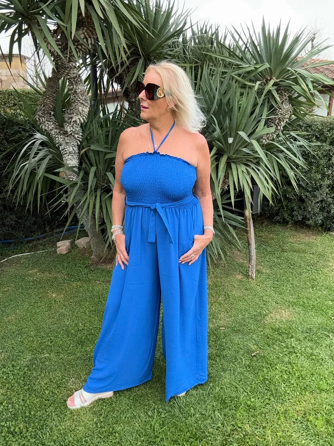 Royal Blue Wide Leg Jumpsuit Melanie