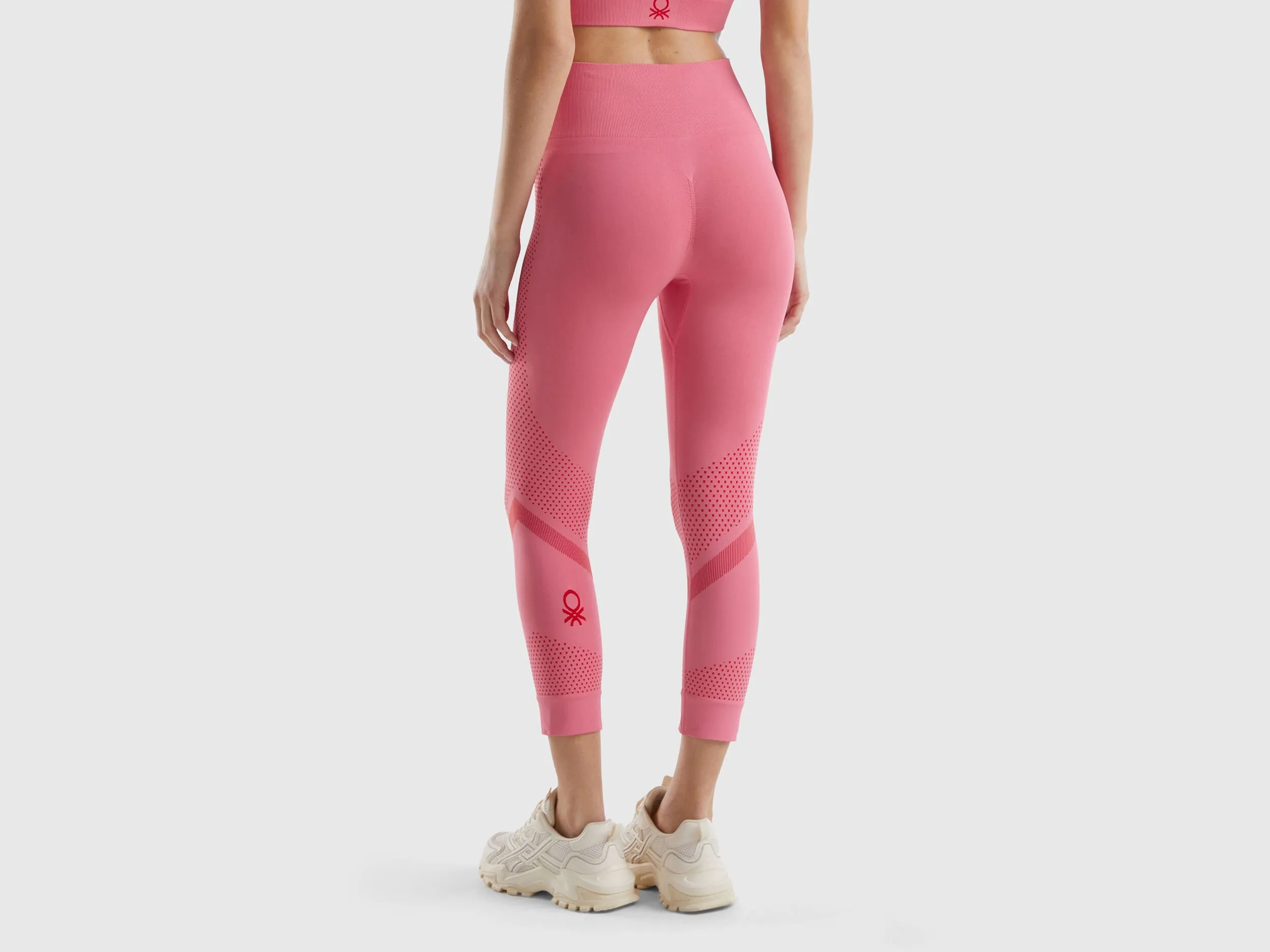 Seamless sports 3/4 leggings - Pink | Benetton