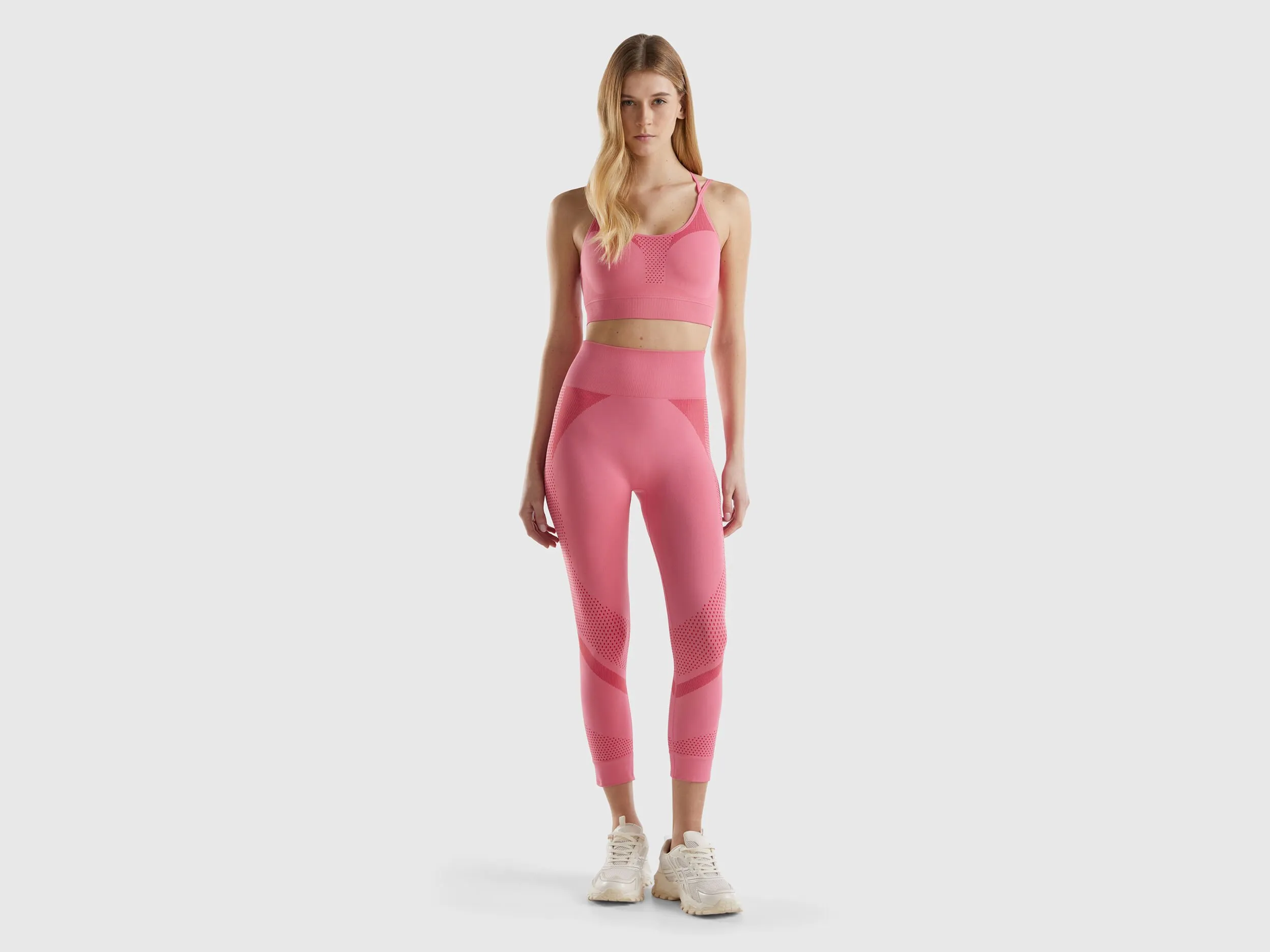 Seamless sports 3/4 leggings - Pink | Benetton