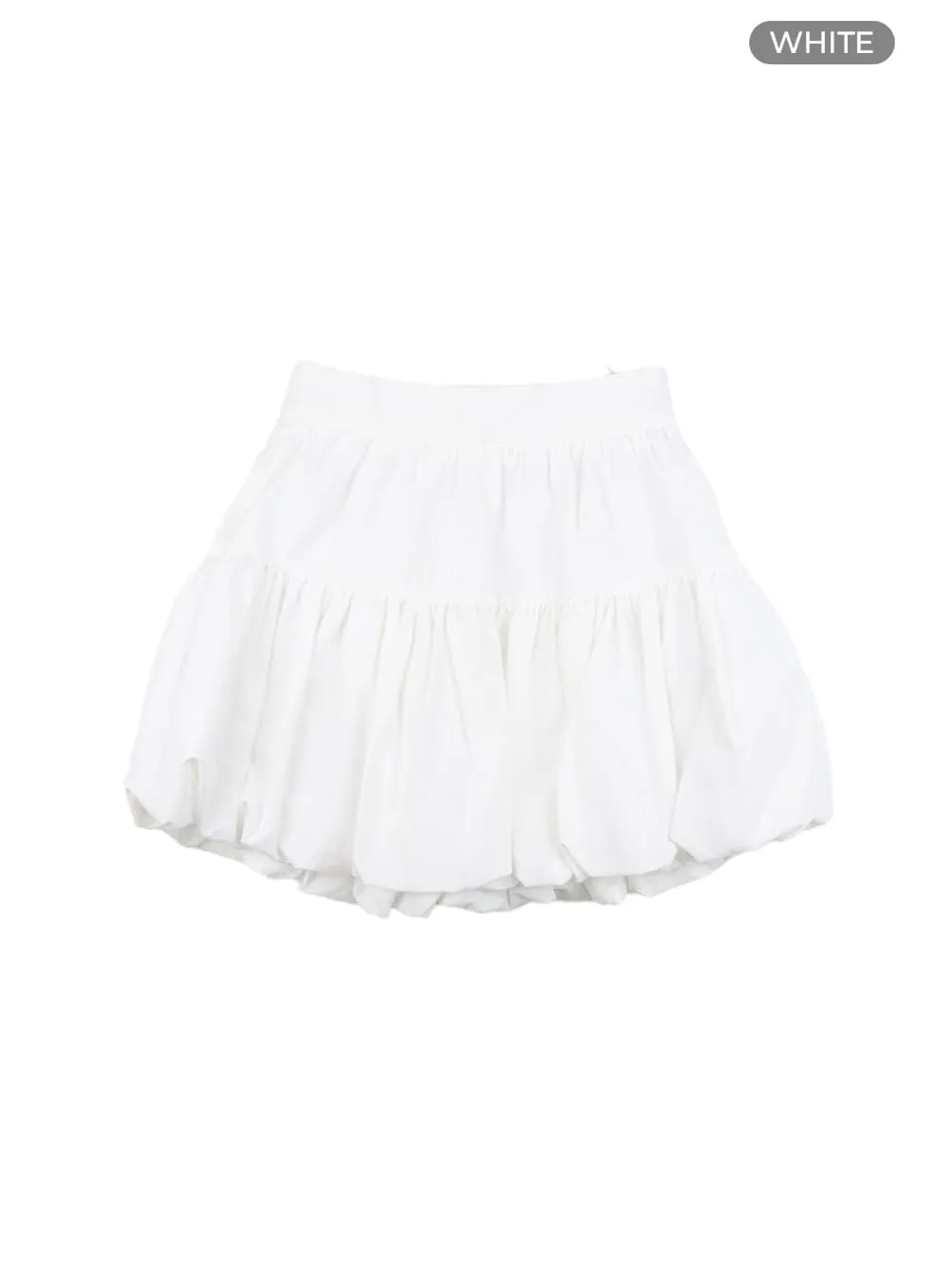 Shirred Balloon Mini Skirt IA417