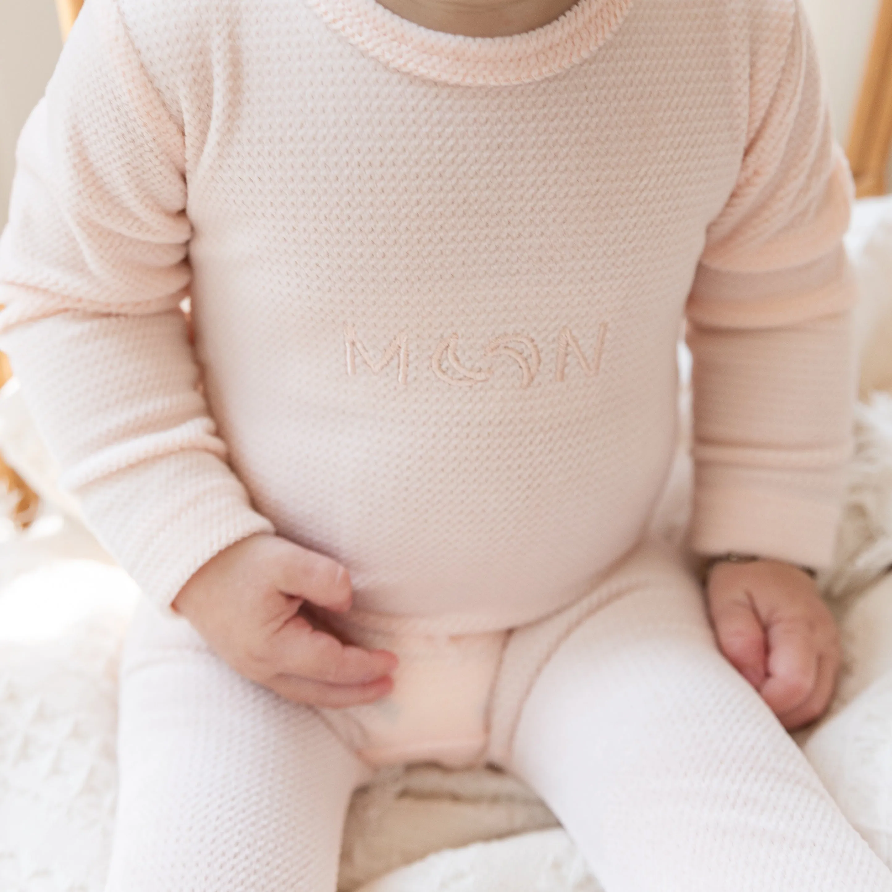 Small Moments Light Pink Velour Stretchie and Hat