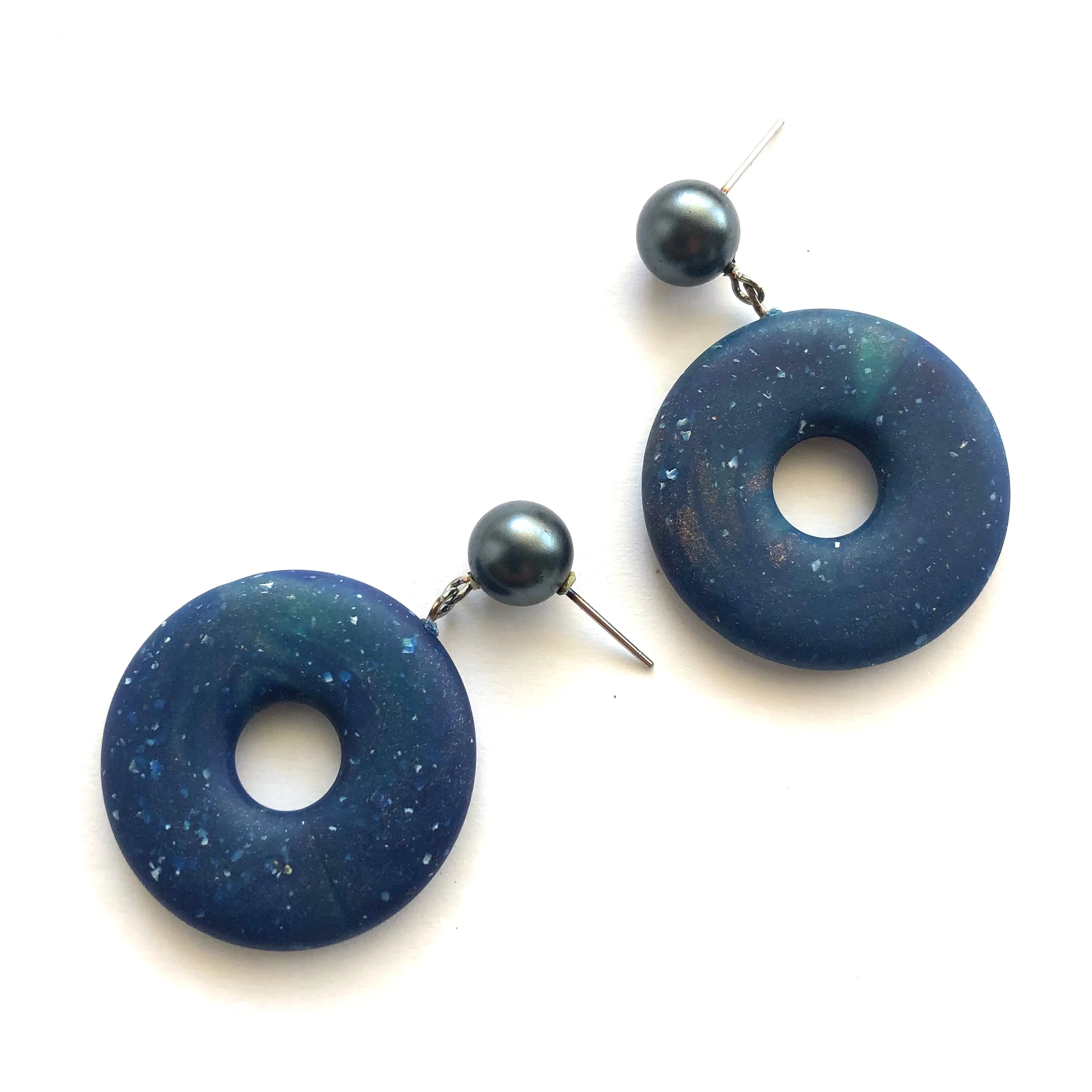 Space Launch Donut Drop Earrings