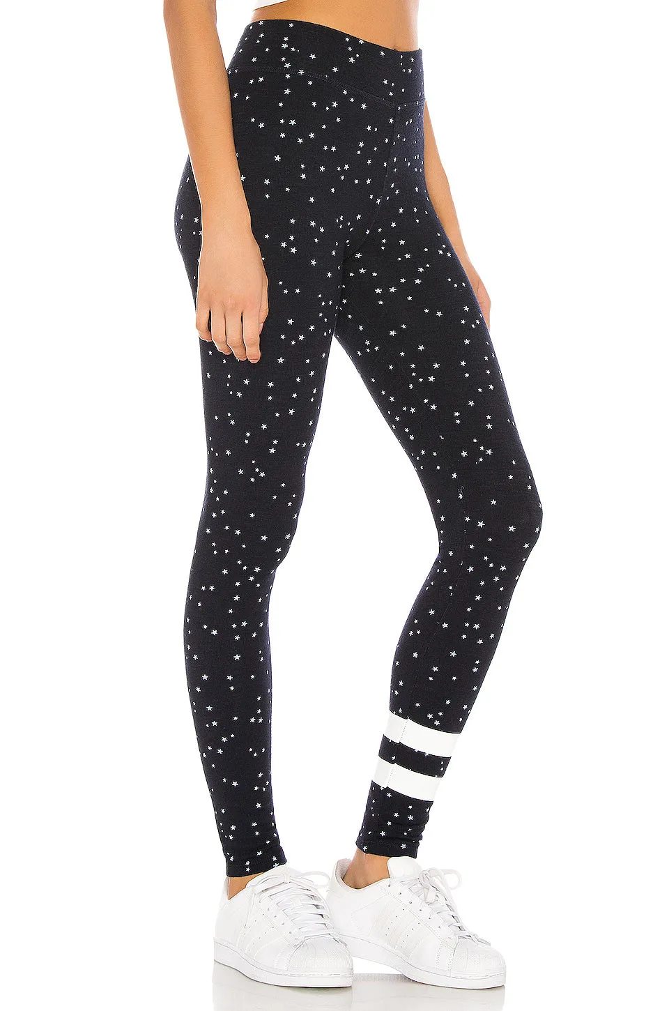 Sundry Stripe Stars Yoga Pant Legging Navy Blue