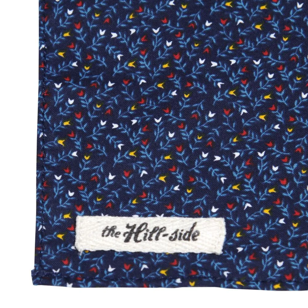 The Hill-Side American Calico Floral Pocket SquareNavy Floral