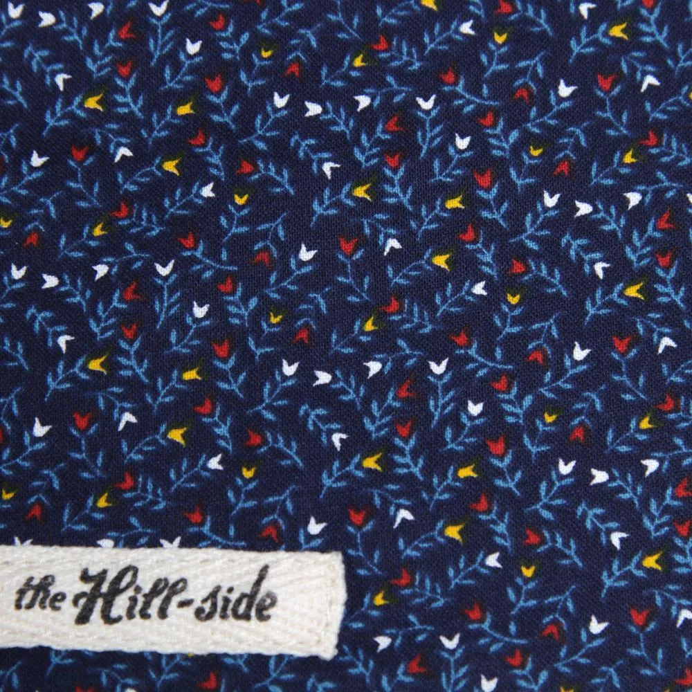 The Hill-Side American Calico Floral Pocket SquareNavy Floral