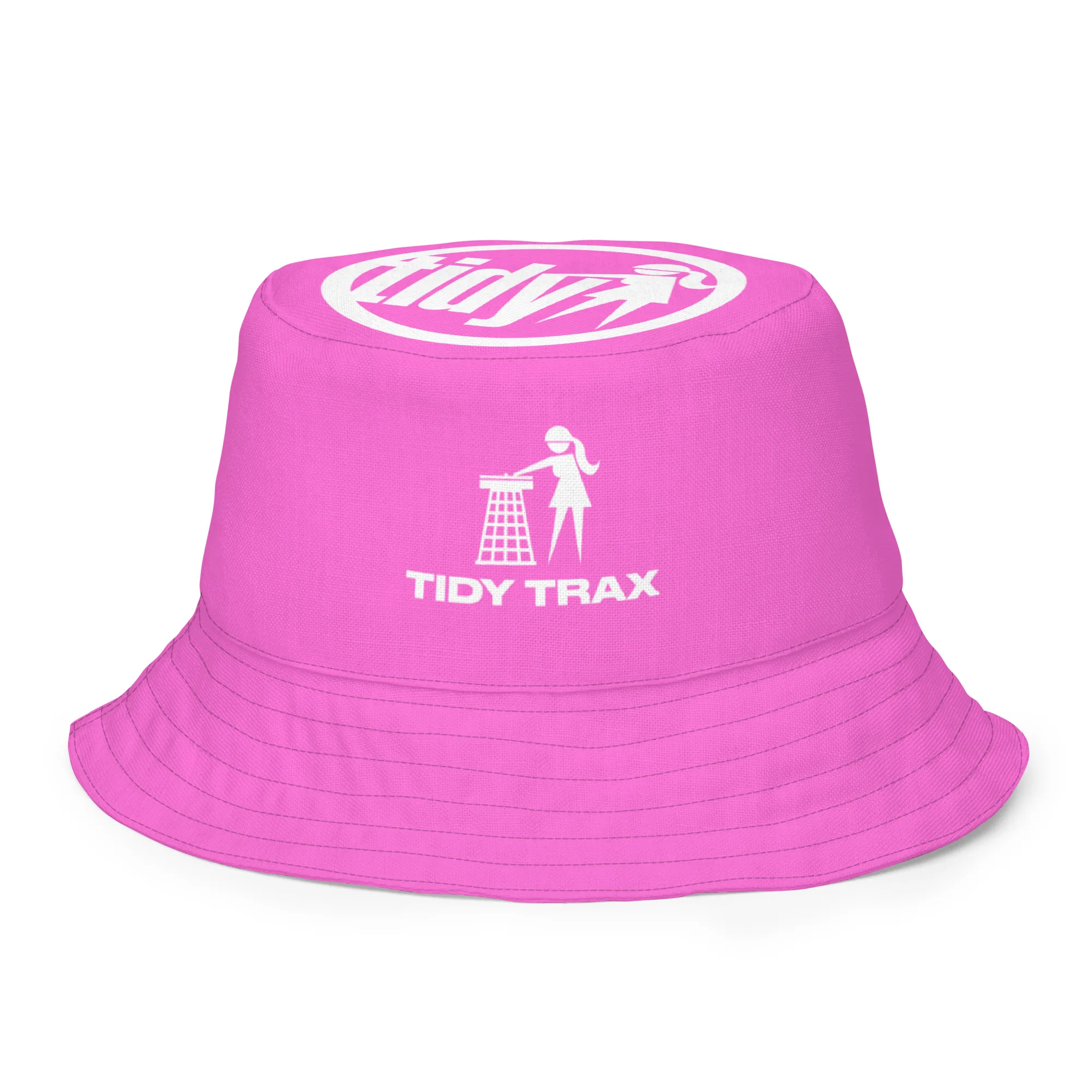 Tidy Girl Pink & White Reversible Bucket Hat