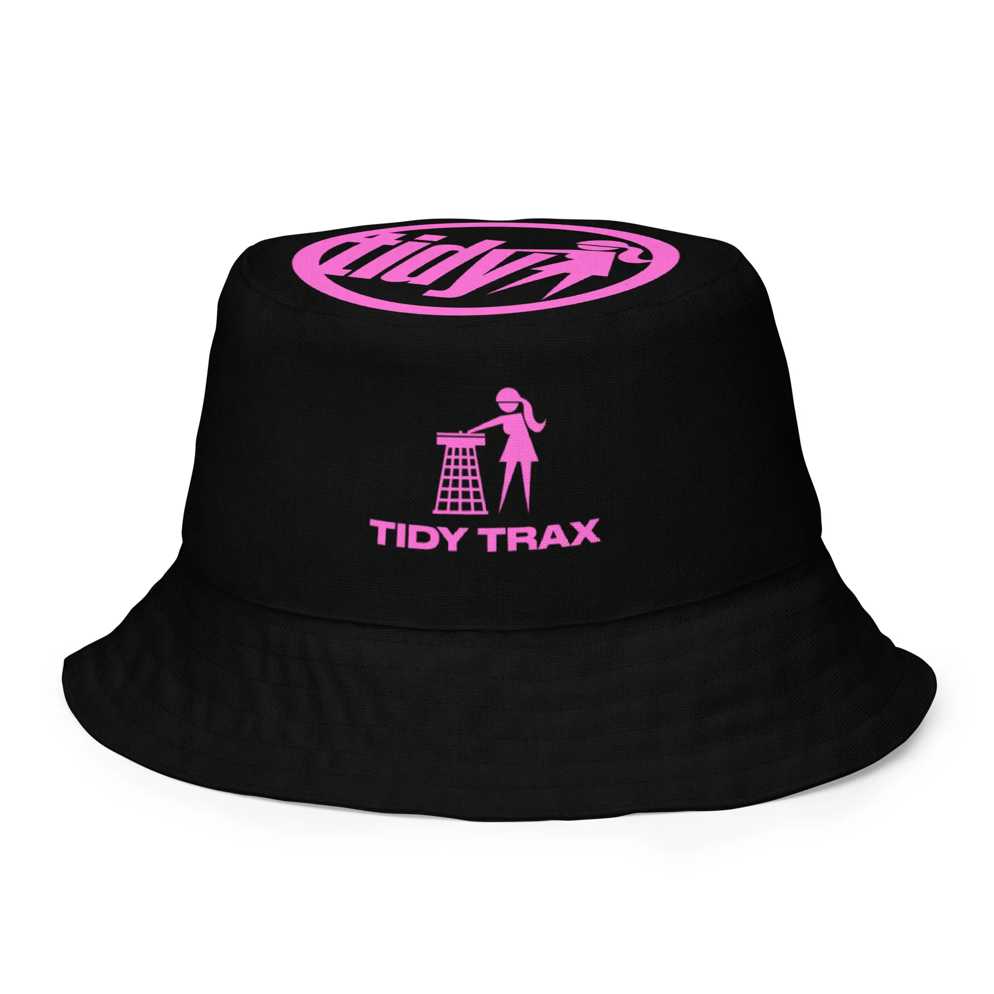 Tidy Girl Pink & White Reversible Bucket Hat