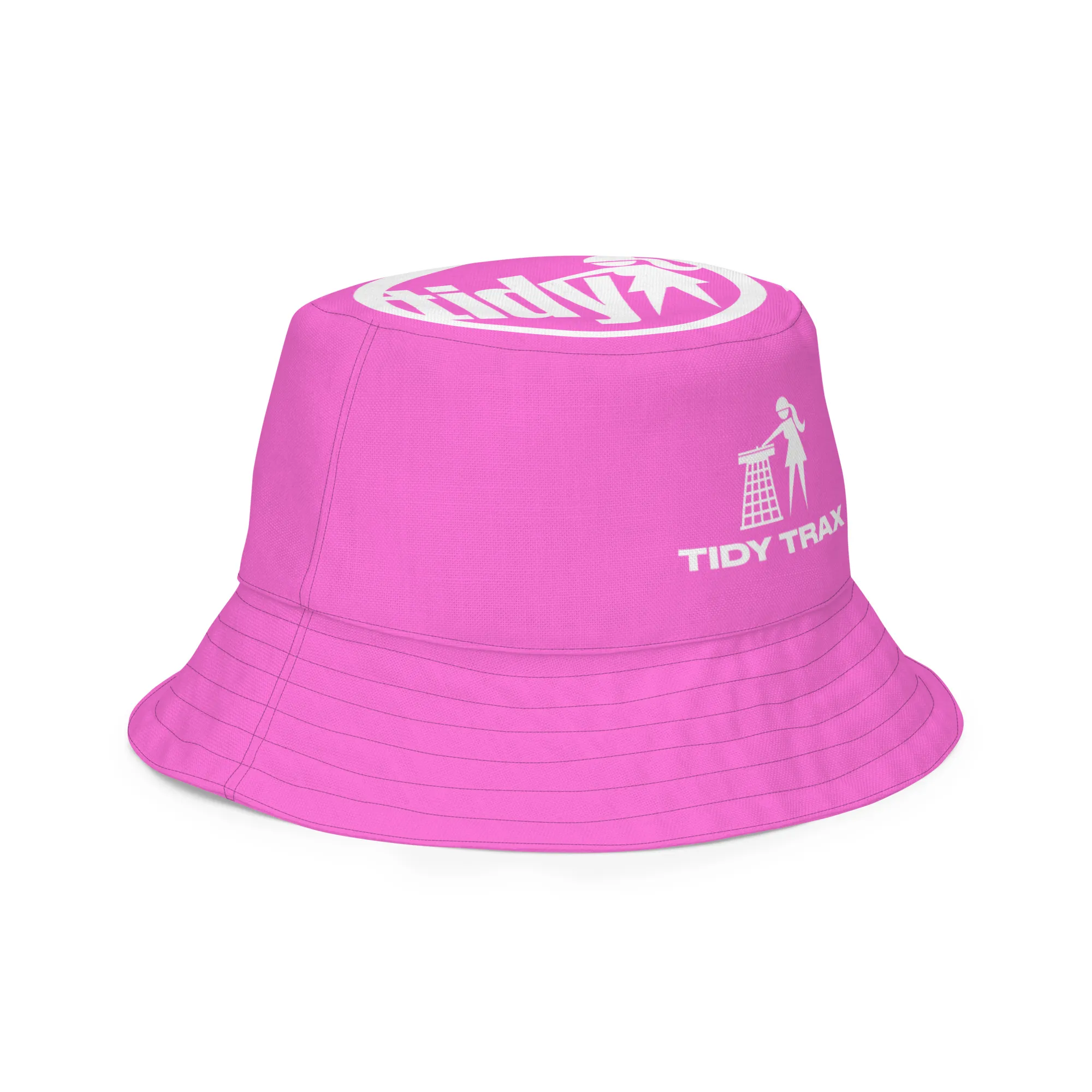 Tidy Girl Pink & White Reversible Bucket Hat