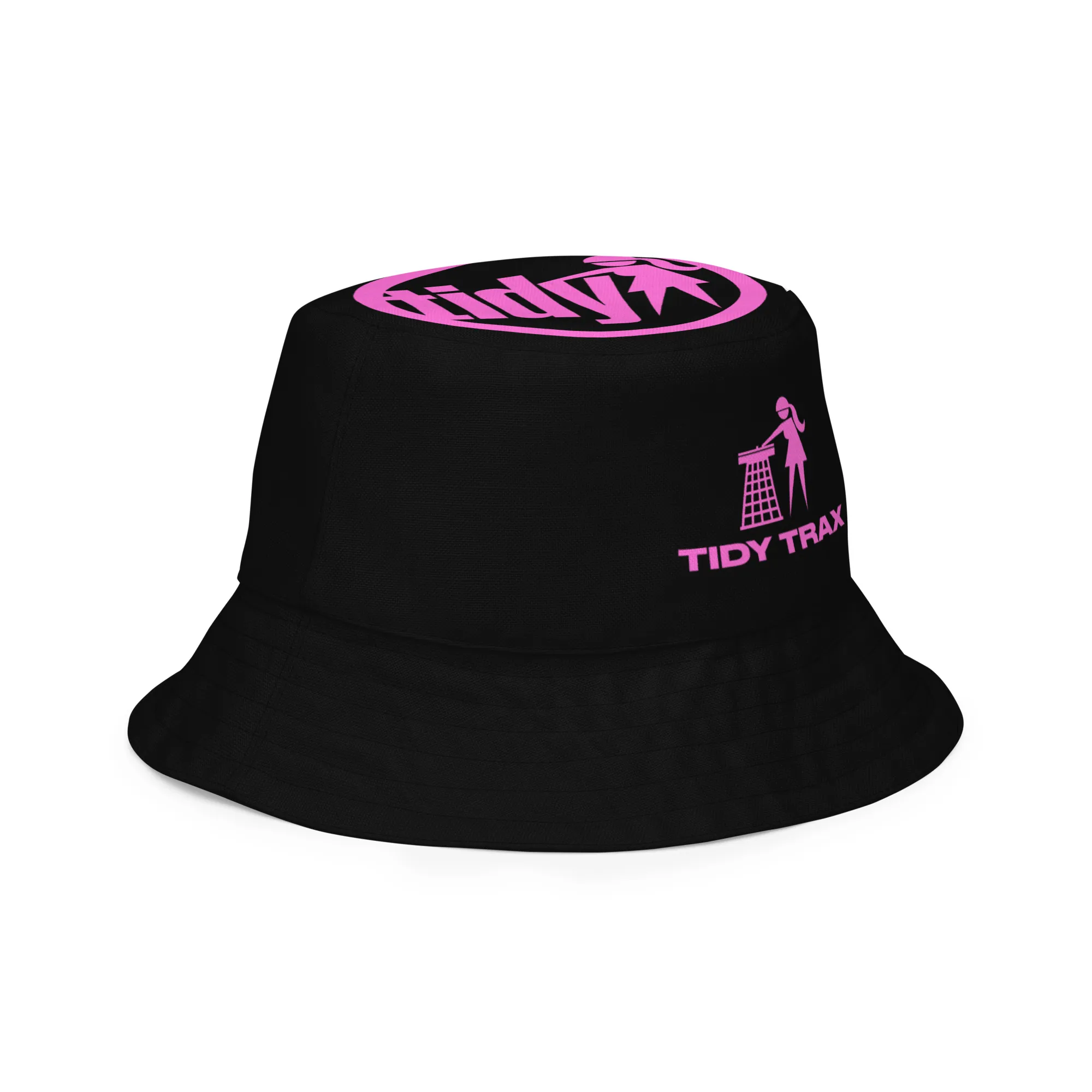 Tidy Girl Pink & White Reversible Bucket Hat