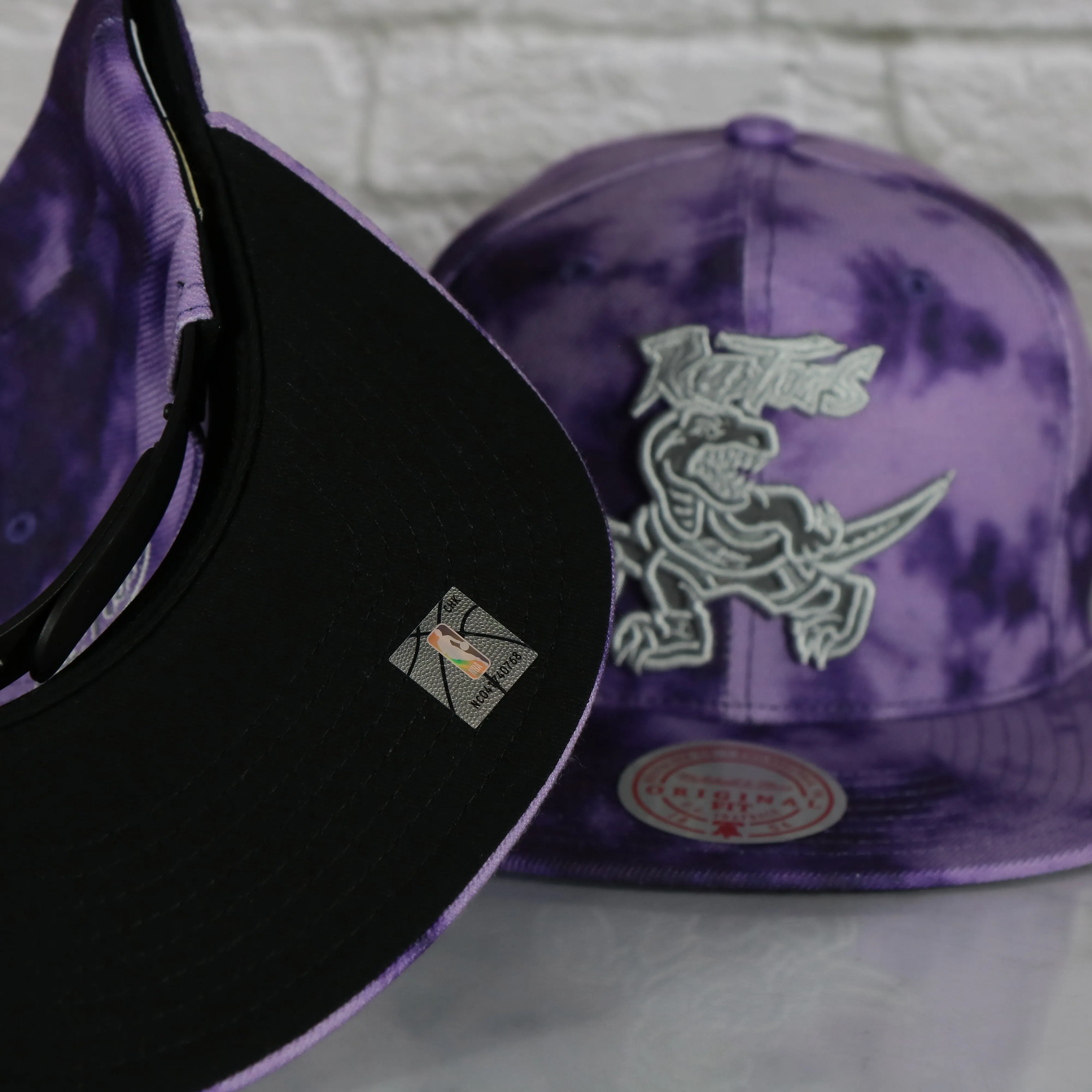 Toronto Raptors Galaxy Purple Reflective Script Mitchell and Ness Snapback Hat