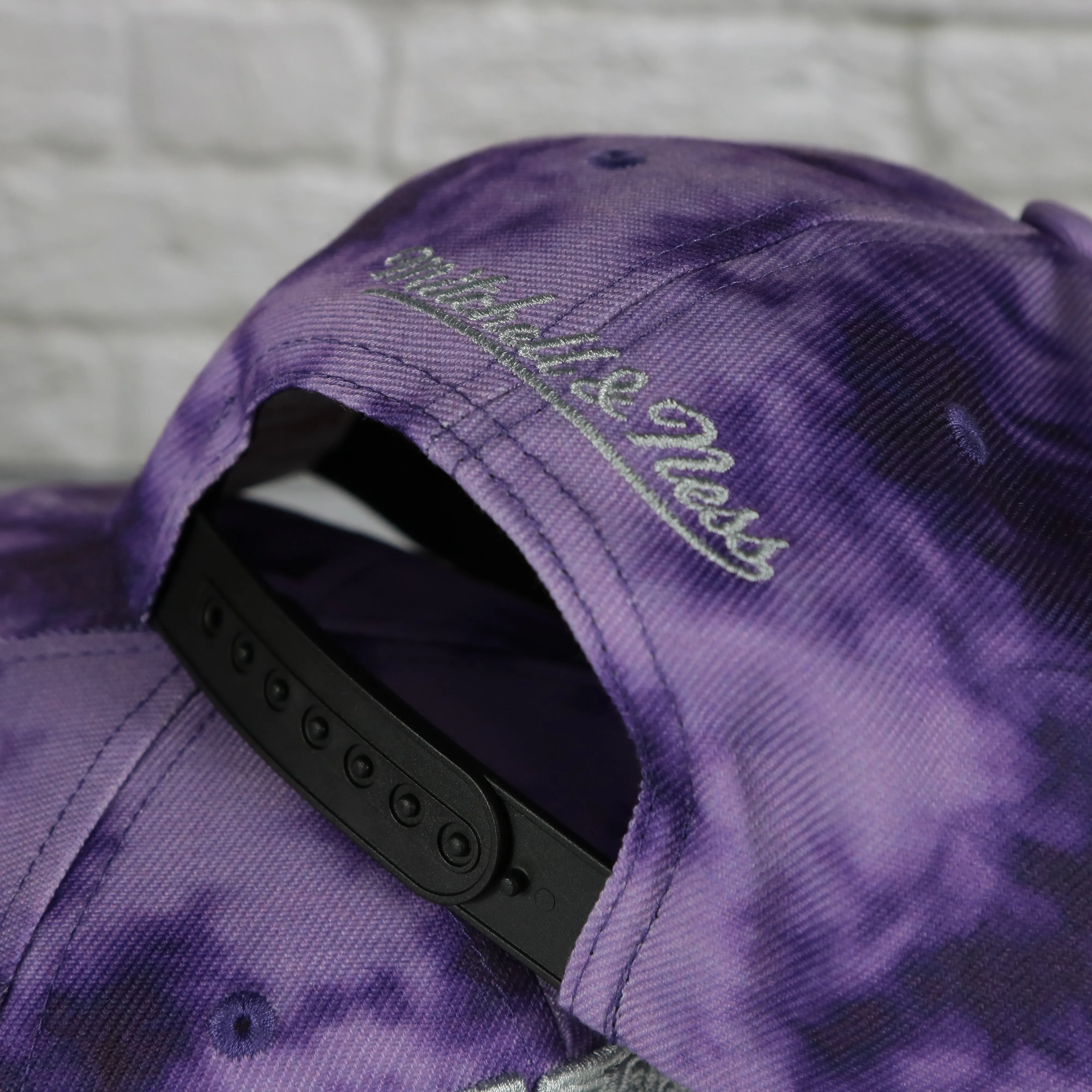 Toronto Raptors Galaxy Purple Reflective Script Mitchell and Ness Snapback Hat