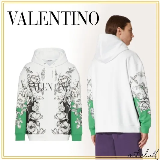 VALENTINO  |Street Style Long Sleeves Logo Luxury Sweatshirts