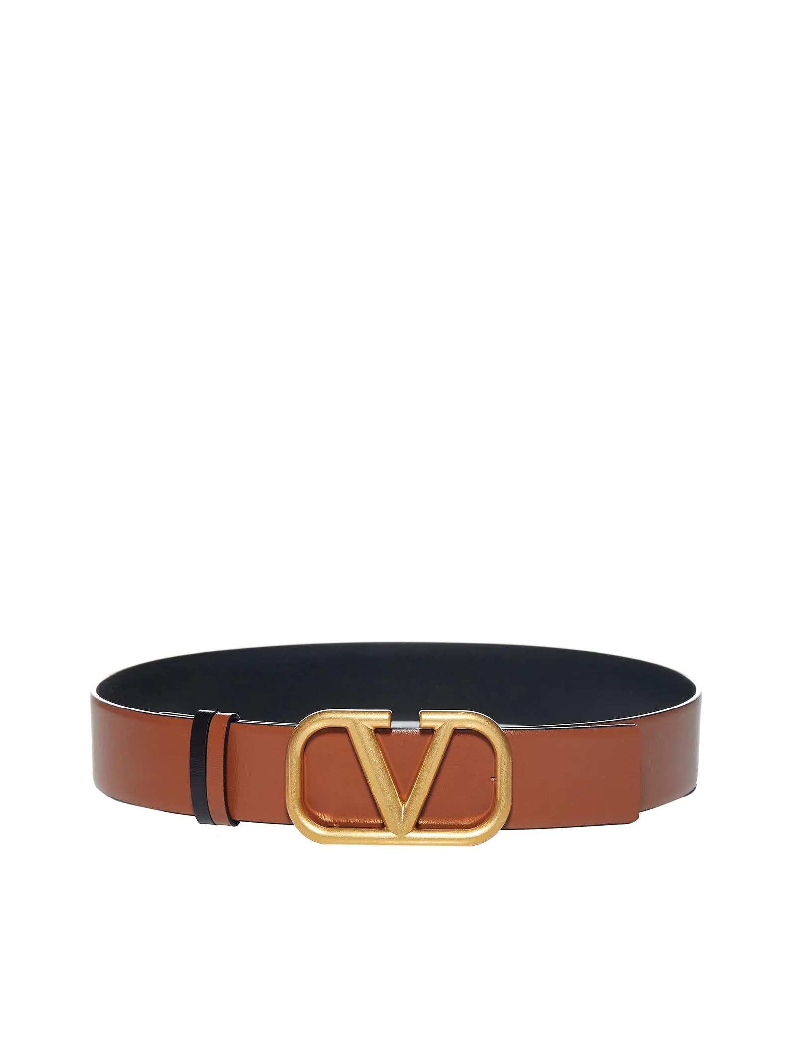 Valentino VLogo Plaque Buckle Reversible Belt