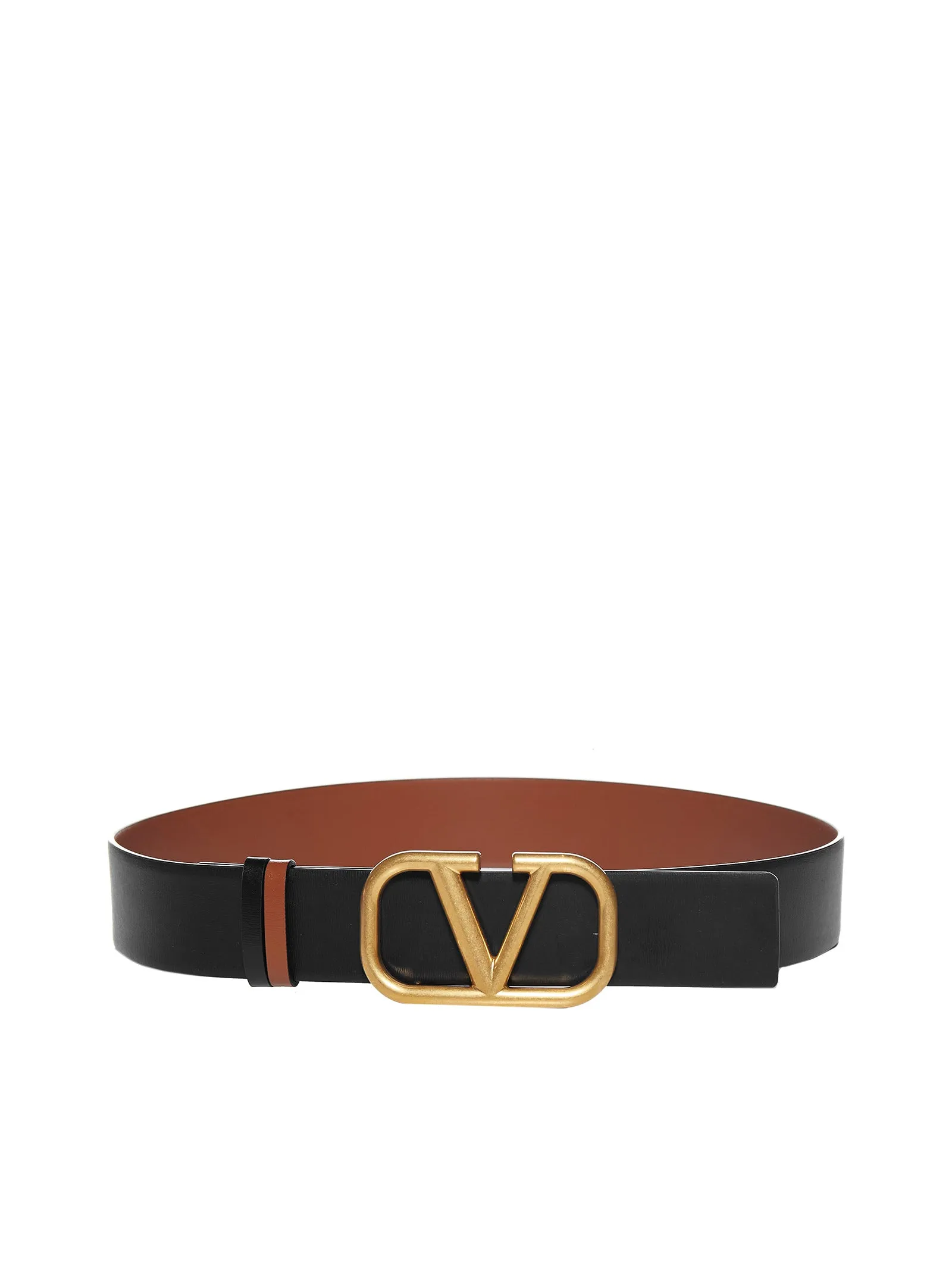 Valentino VLogo Plaque Buckle Reversible Belt