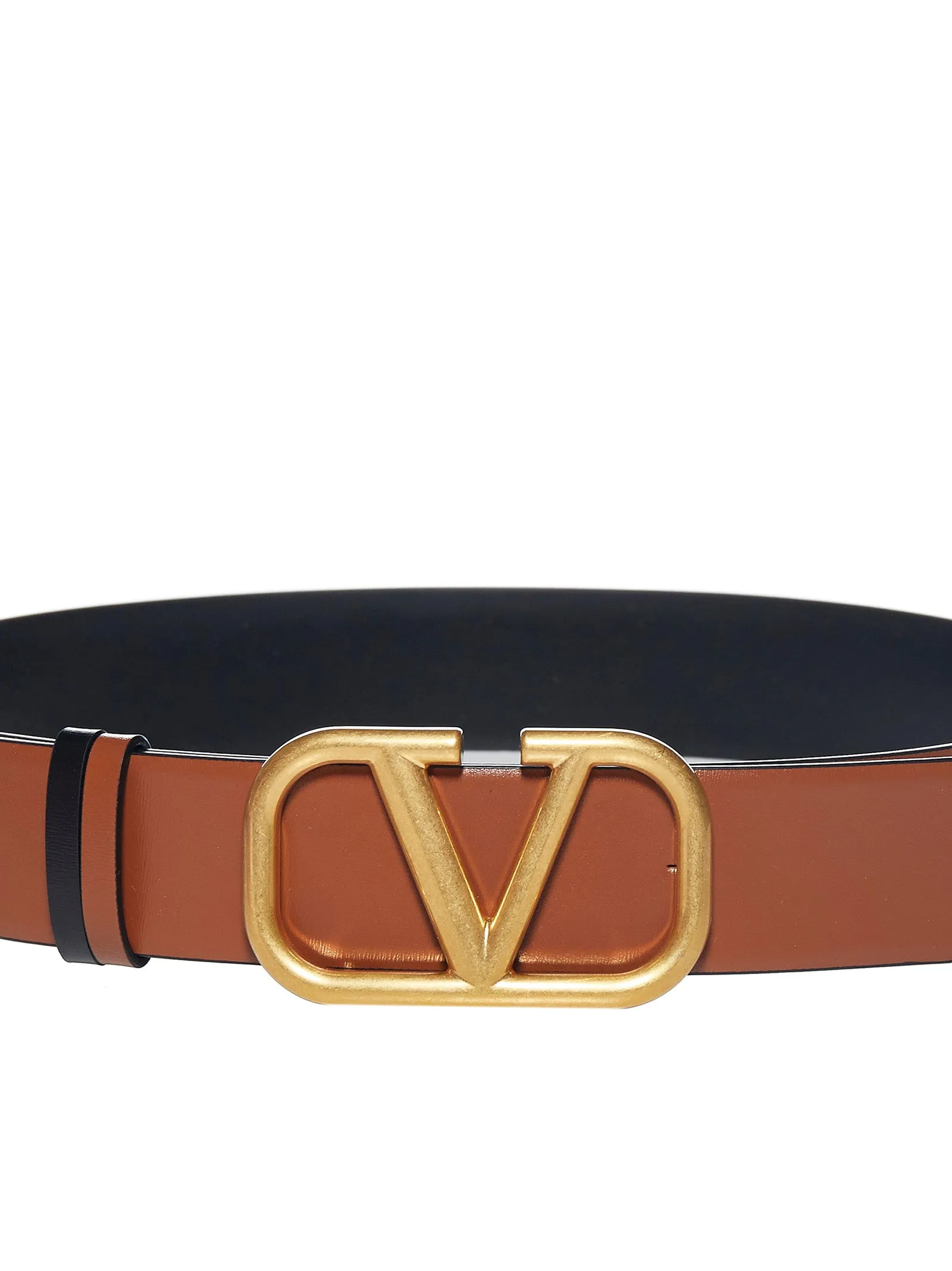 Valentino VLogo Plaque Buckle Reversible Belt