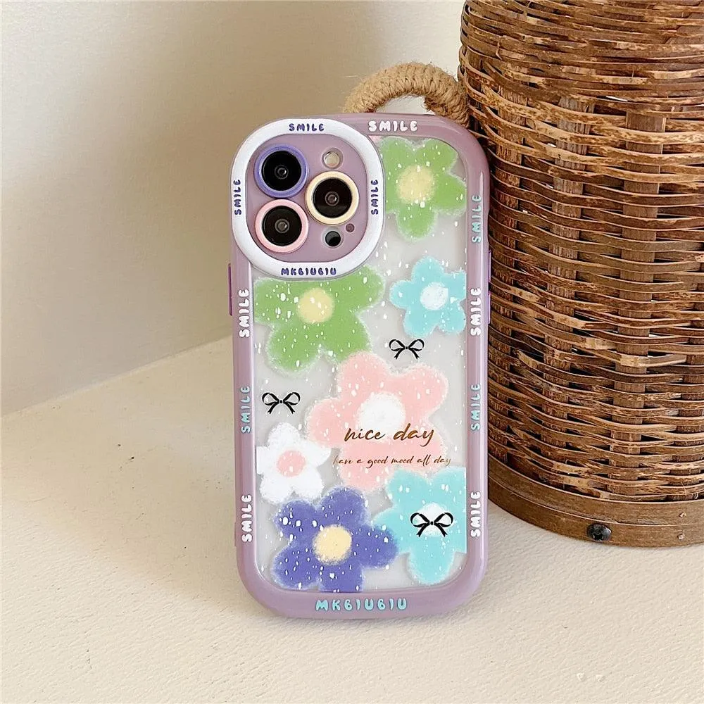 Vintage Leaves Flower Bumper Cute Phone Cases For iPhone 14 Pro Max 11 12 13 Pro Max