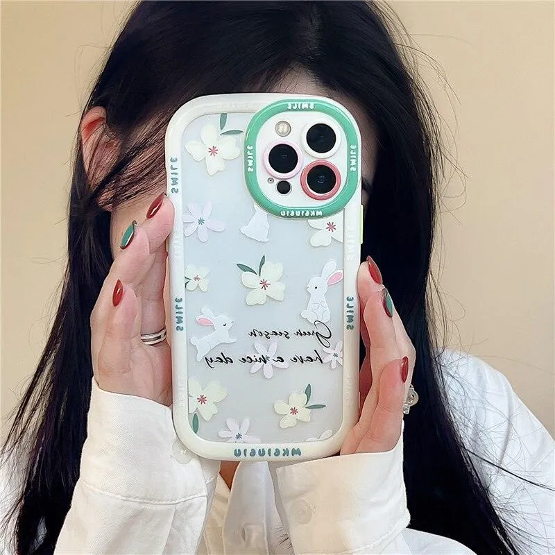 Vintage Leaves Flower Bumper Cute Phone Cases For iPhone 14 Pro Max 11 12 13 Pro Max