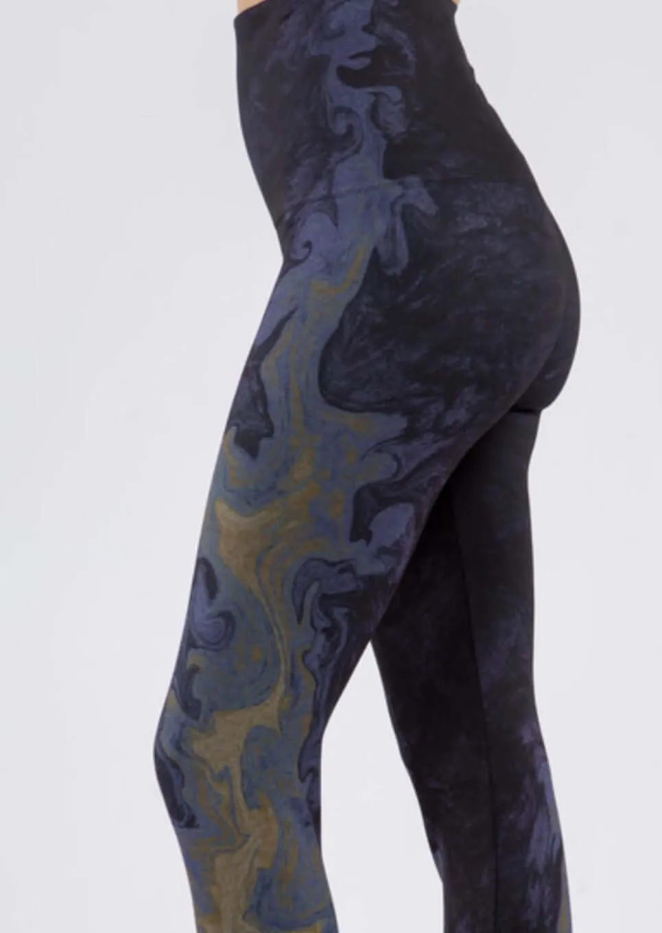 Water Color High Waist Leggings Made in USA - Clearance Final Sale