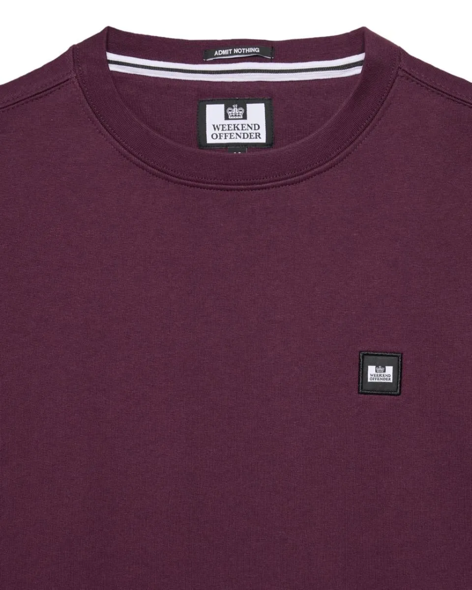 Weekend Offender Ferrer Badge Crew Neck Sweatshirts Acai Berry