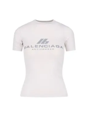 WHITE ACTIVEWEAR T-SHIRT IN STRETCH JERSEY