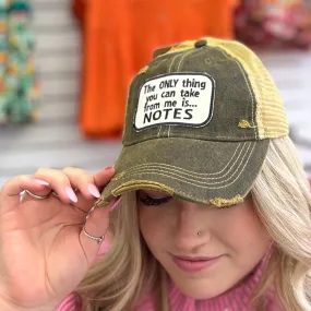 WO Black Wash Notes Hat