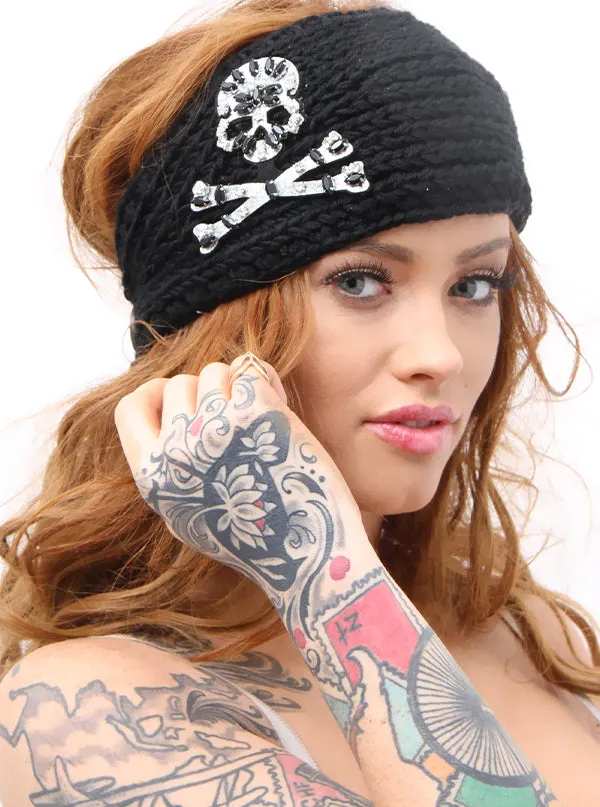 Women's Skull Face Rhinestones Headband