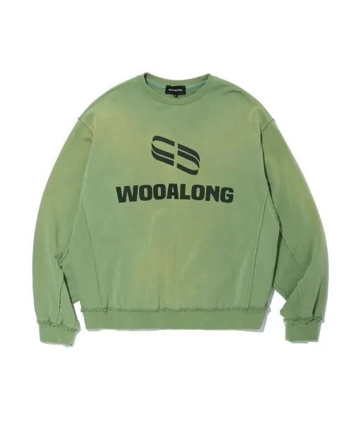 WOOALONG  |Unisex Street Style Long Sleeves Logo Sweatshirts