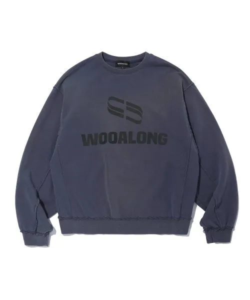 WOOALONG  |Unisex Street Style Long Sleeves Logo Sweatshirts