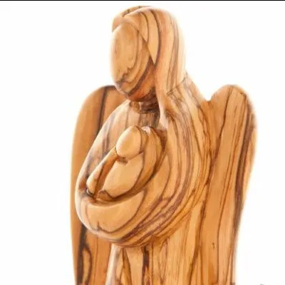 Wooden Angel with Baby in Arms, 6.3