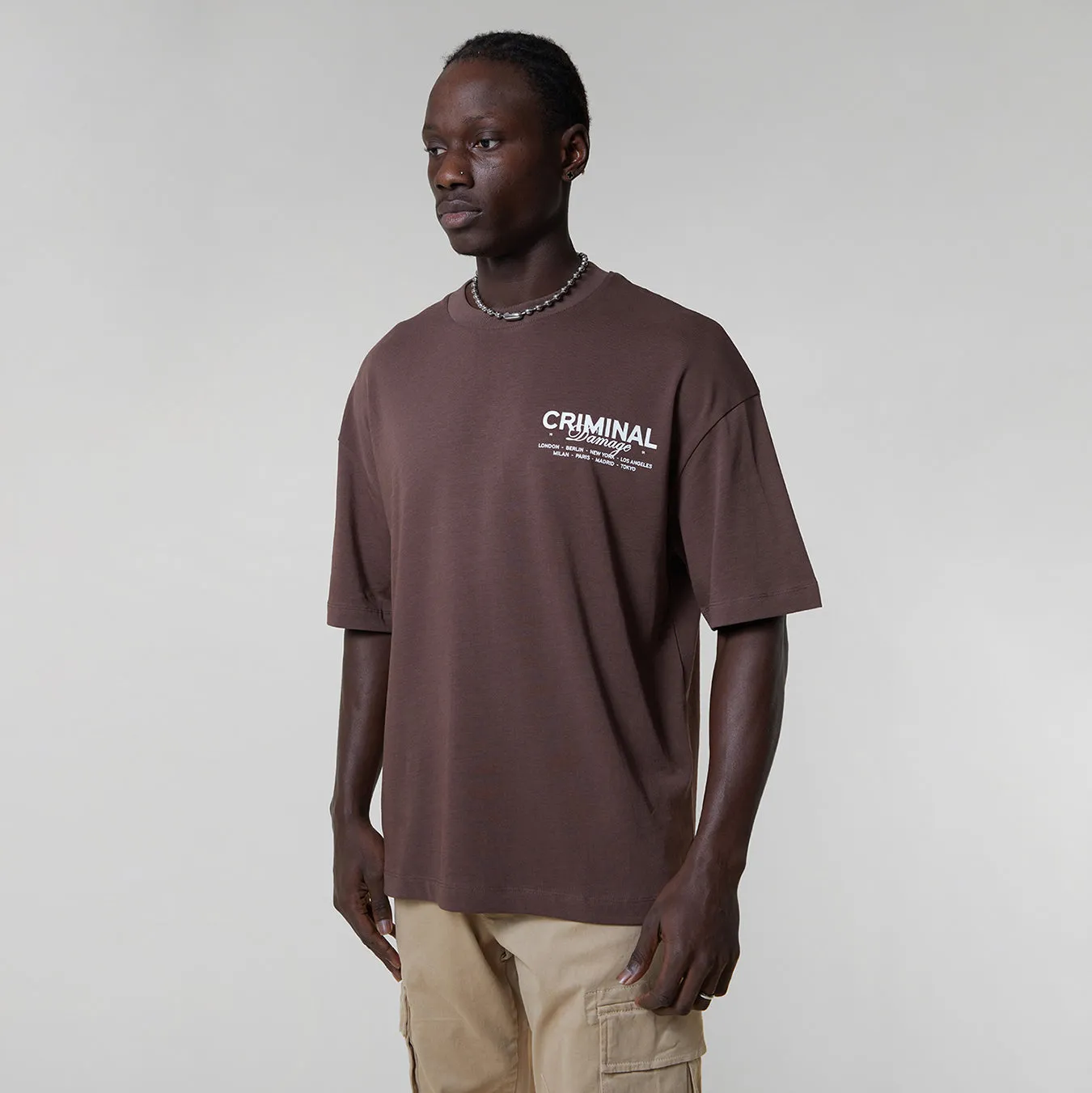 WORLDWIDE TEE - PLUM