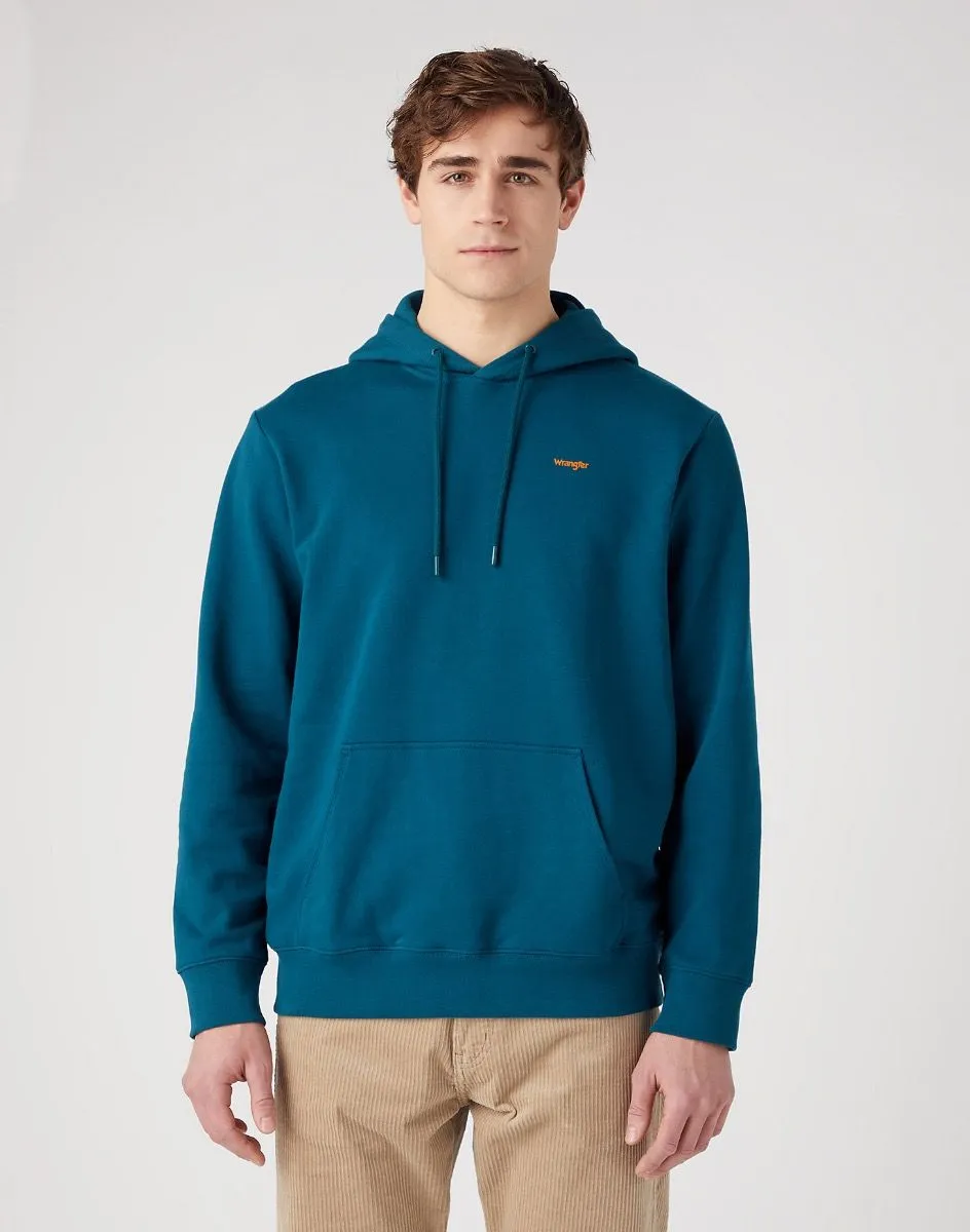 Wrangler Graphic Logo Hooded Sweatshirts Deep Teal Green