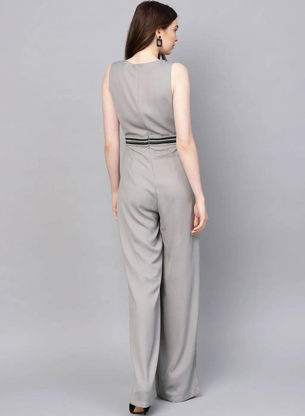 Wrap Style Jumpsuit With Embellished Tape