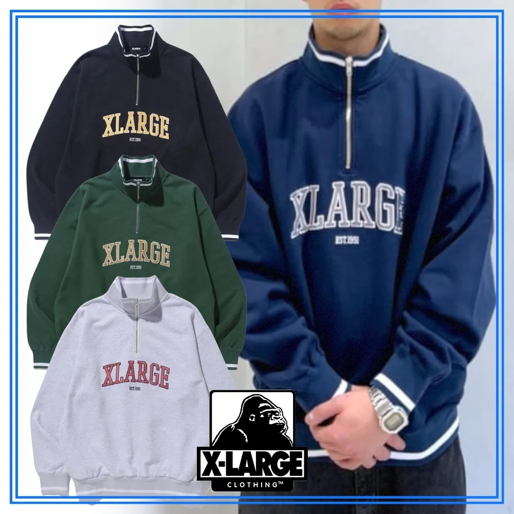 X-Large  |Unisex Sweat Long Sleeves Plain Cotton Logo Sweatshirts