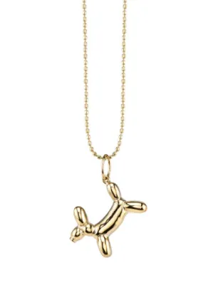 Yellow-Gold Balloon Dog Necklace