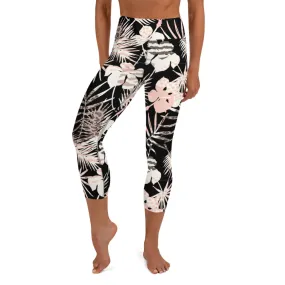 Yoga Capri Leggings in Natural Tropical Print